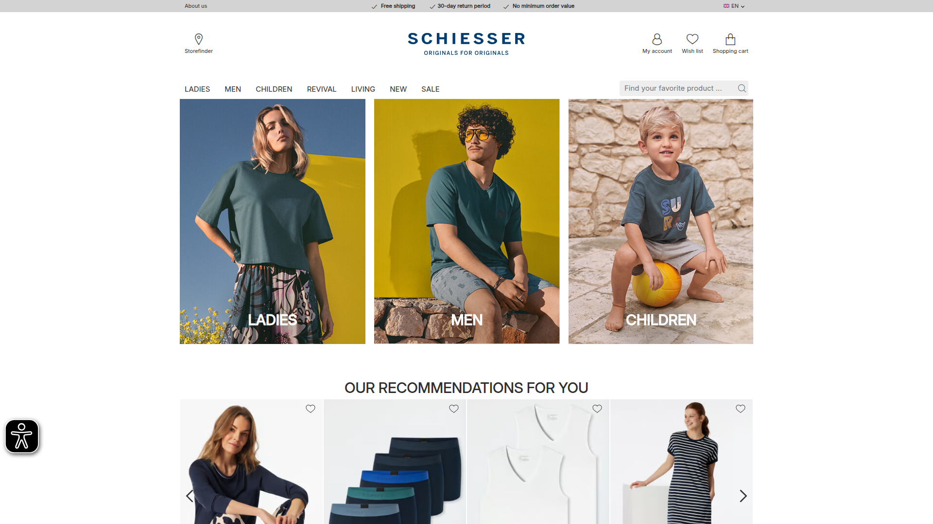 Schiesser Shop Screenshot